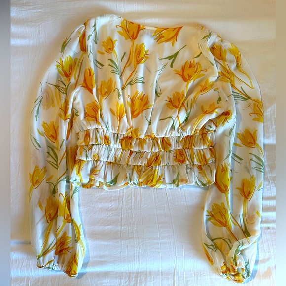 Lush Floral Long Sleeve Button Front Top - Picture 3 of 6